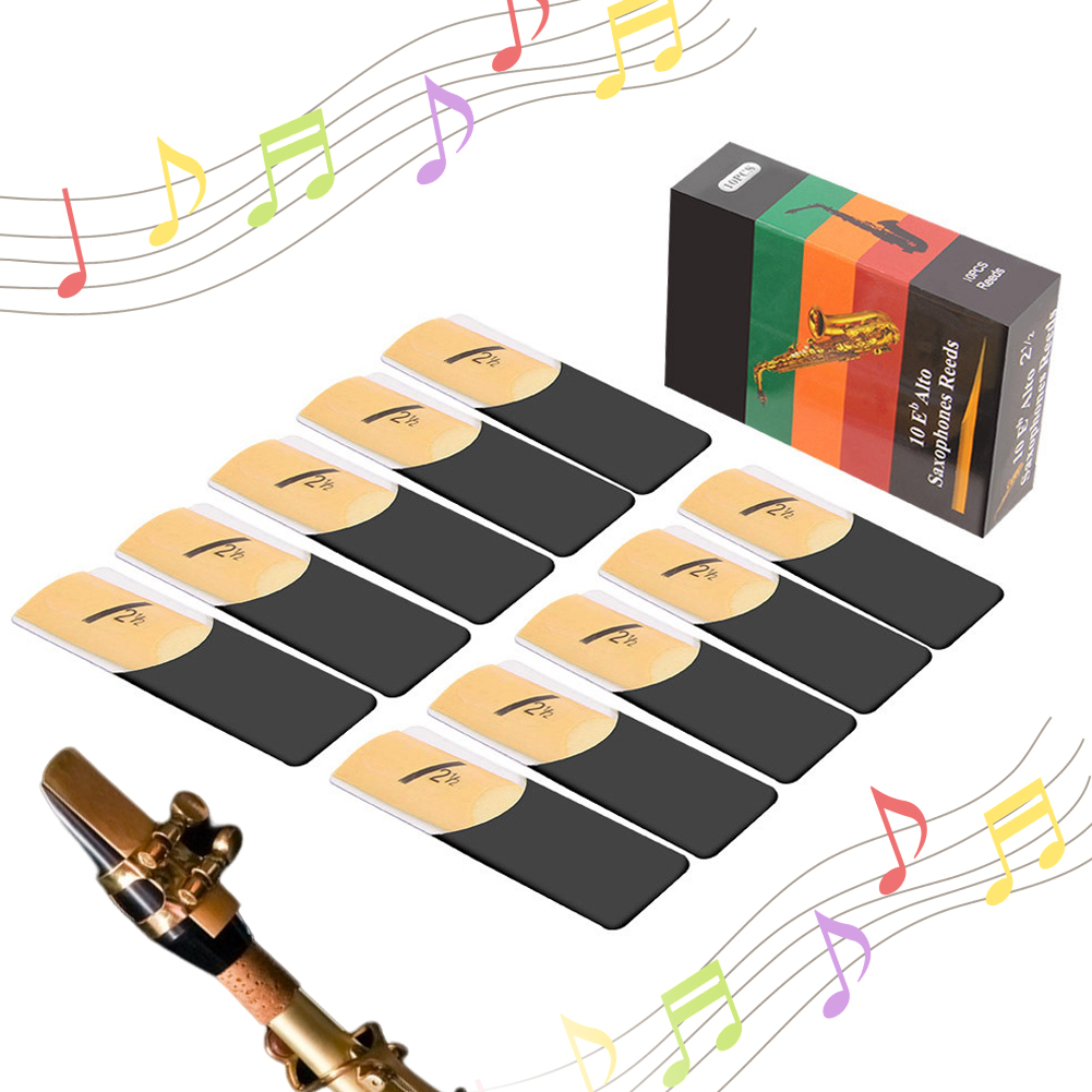 Saxophone Reed Pack - 10 Pack Eb Alto Sax Reeds