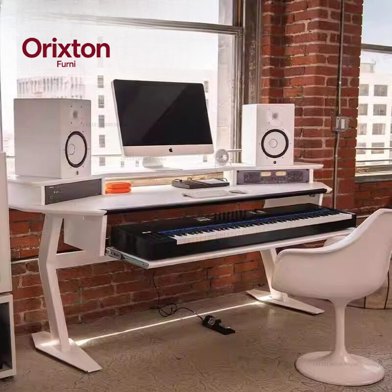 Audio Music Production - Solid Wood Minimalist Music Production Desk