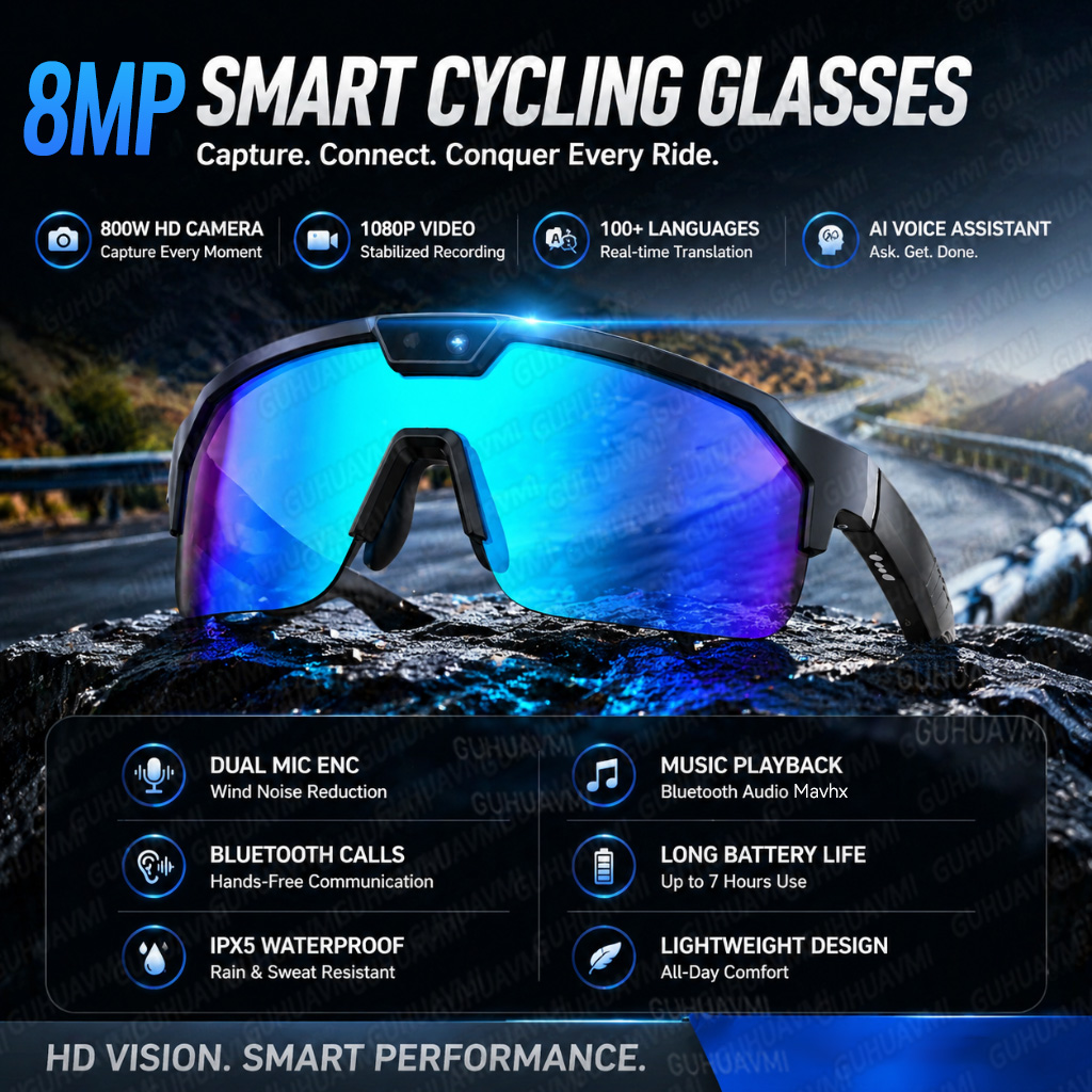 Audio Music Videos - New POV Sports Cycling Smart Glasses