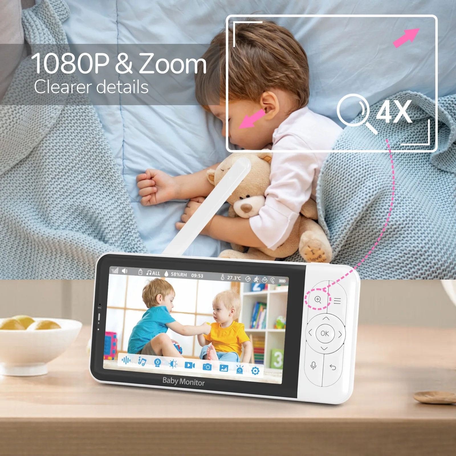 5 Inch Video Baby Monitor with - đánh giá và giá Zoom Audio Music