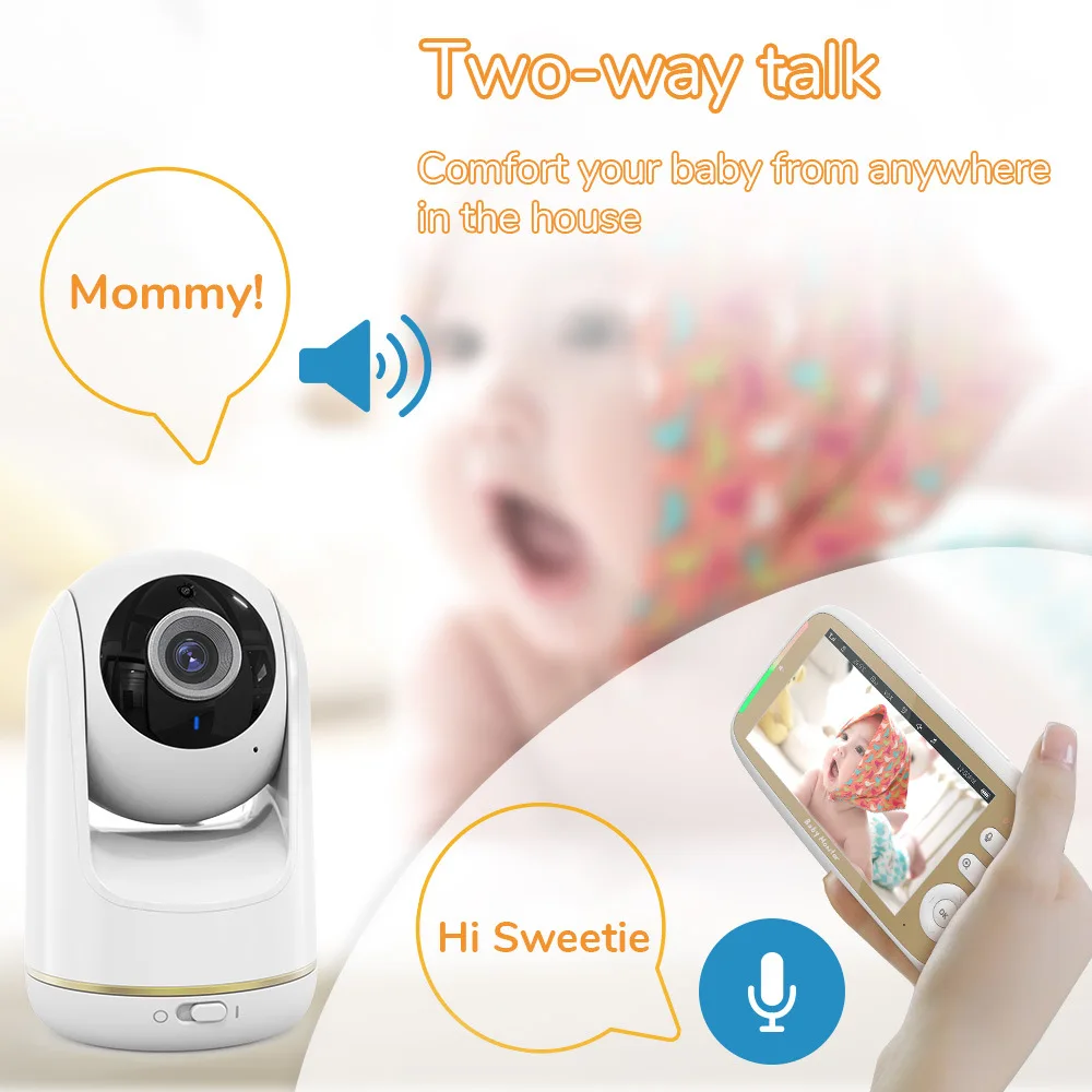 5 Inch Indoor Baby Monitor wit - đánh giá và giá Zoom Audio Music