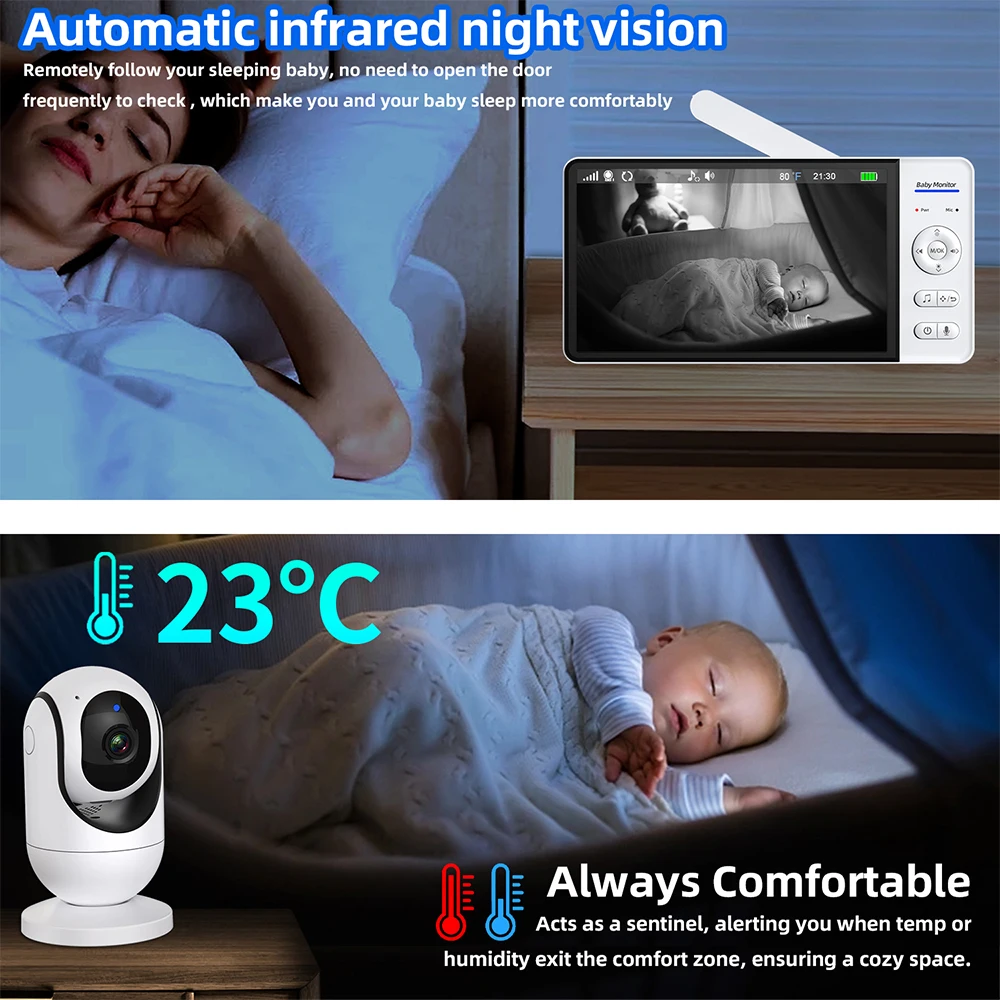 No WiFi 7 Inch Baby Monitor 2- - đánh giá và giá Zoom Audio Music