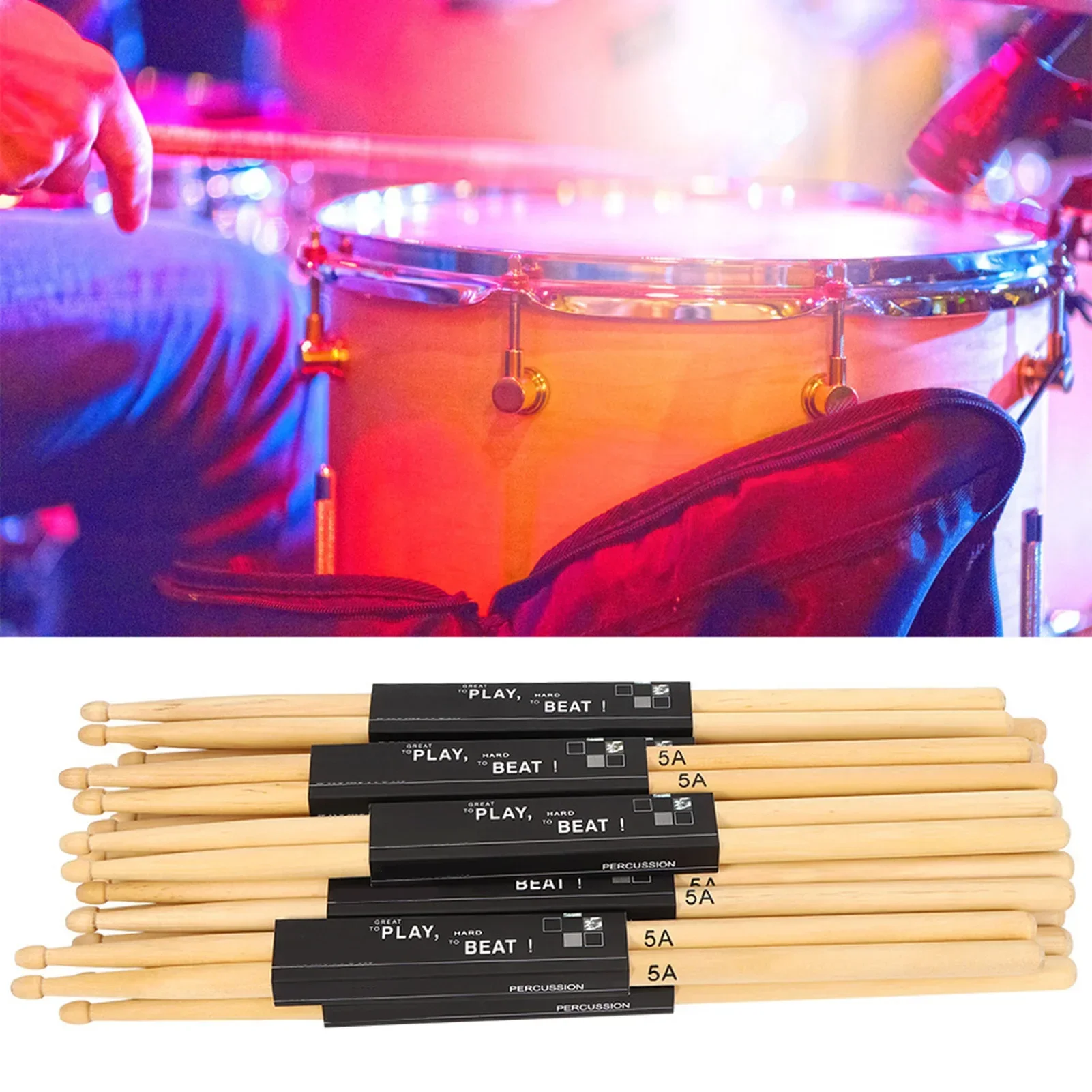 12Pairs Teardrop‑shaped Stick  - đánh giá và giá Drum Stick 5A