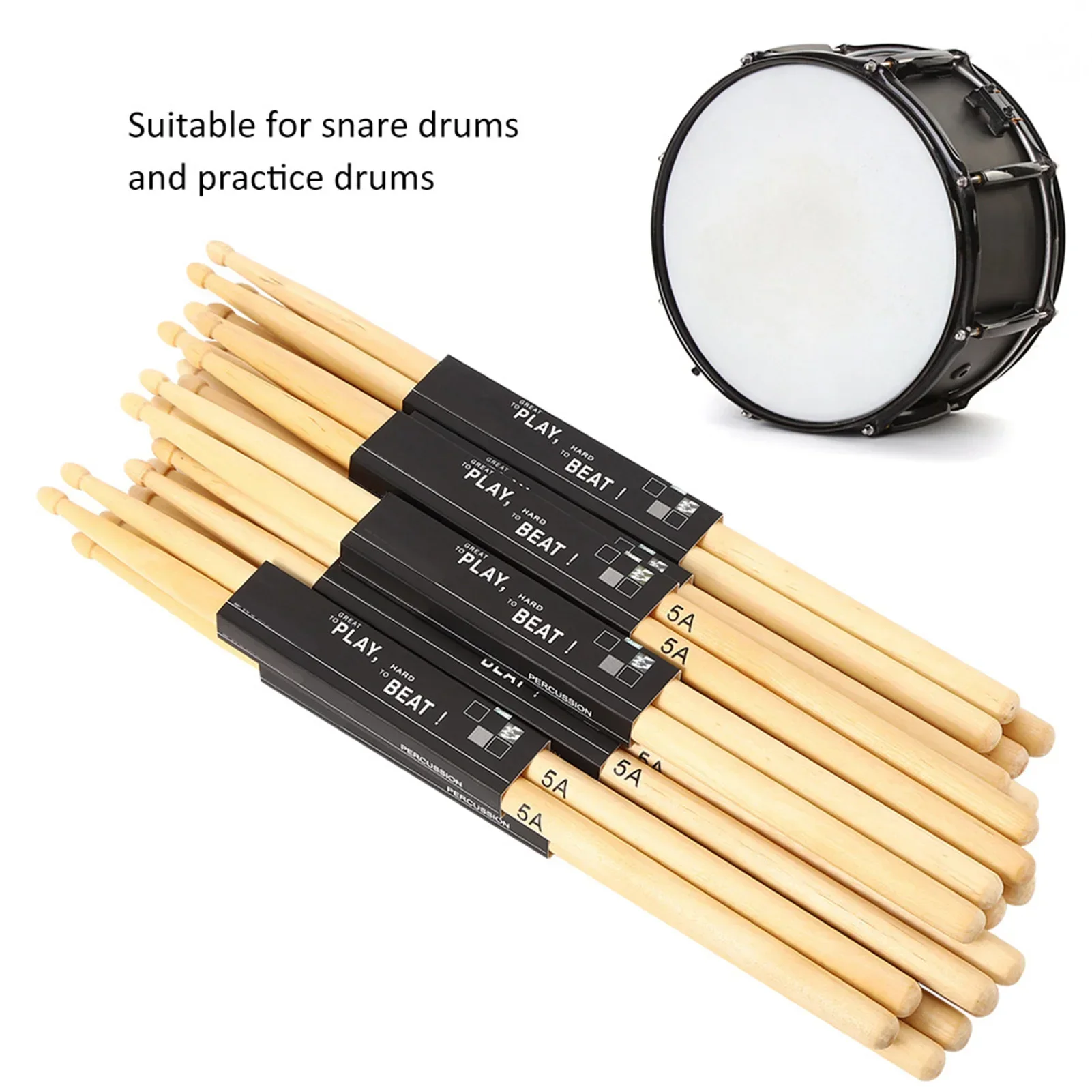 12Pairs Teardrop‑shaped Stick  - đánh giá và giá Drum Stick 5A