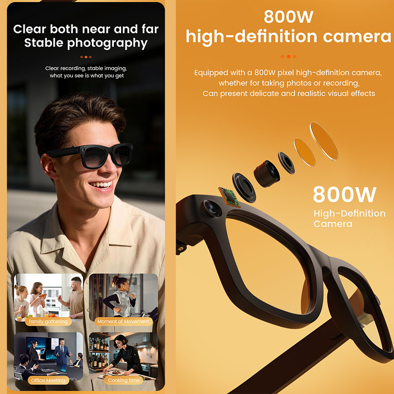 AI Smart Glasses 800W Camera A - đánh giá và giá Audio Music To Video Ai
